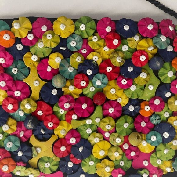 Colorful Crossbody Bag with Resin Flowers - Picture 7 of 7